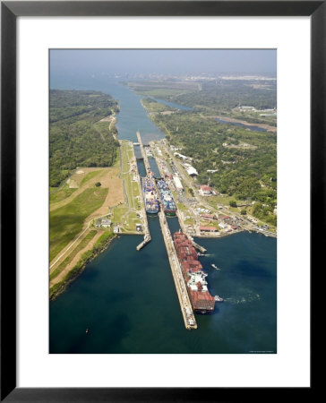 Panama, Panama Canal, Container Ships In Gatun Locks by Jane Sweeney Pricing Limited Edition Print image