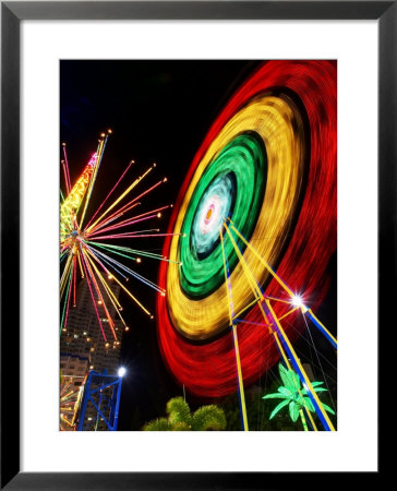 Amusement Park At Night, Surfers Paradise, Gold Coast, Queensland, Australia by David Wall Pricing Limited Edition Print image