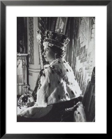 Queen Elizabeth Ii In Coronation Robes, England, C.1953 by Cecil Beaton Pricing Limited Edition Print image