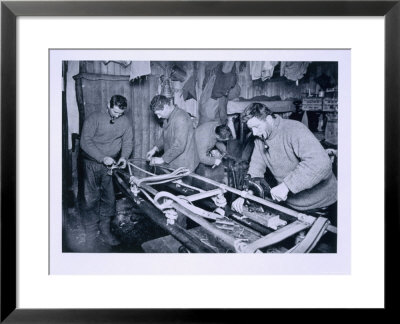 Preparing Sledges For The Winter Journey, Forde, Lashly And Evans, From Scott's Last Expedition by Herbert Ponting Pricing Limited Edition Print image