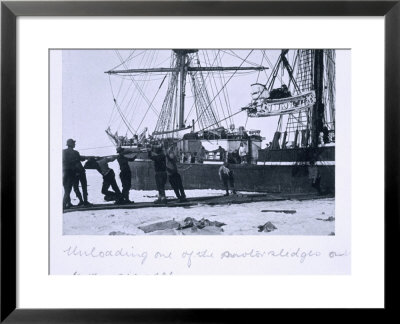 Unloading One Of The Motorised Sledges Onto The Sea-Ice, From Scott's Last Expedition by Herbert Ponting Pricing Limited Edition Print image