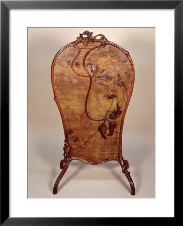 Fire Screen With Marquetry Of Various Woods, 1900 by Emile Gallé Pricing Limited Edition Print image