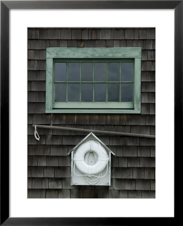 Life Preserver Under The Window Of A Cedar Building, Mystic, Connecticut by Todd Gipstein Pricing Limited Edition Print image