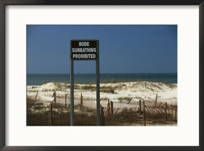 A Sign On A Public Beach Warns Of No Nude Sunbathing by Raymond Gehman Pricing Limited Edition Print image