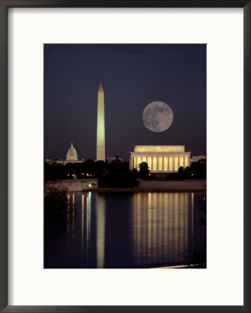 Moonrise Over The Lincoln Memorial by Richard Nowitz Pricing Limited Edition Print image