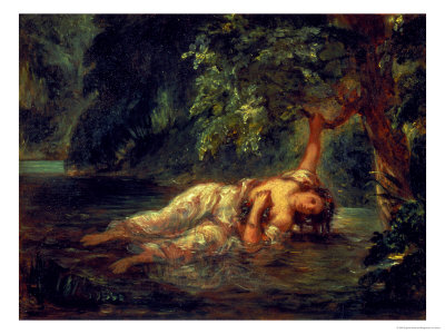 The Death Of Ophelia, 1844 by Eugene Delacroix Pricing Limited Edition Print image