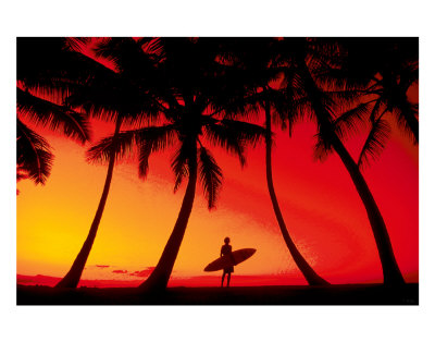 Surfer At Sunset by Ron Dahlquist Pricing Limited Edition Print image