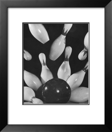 Bowling Ball And Pins by Ewing Galloway Pricing Limited Edition Print image