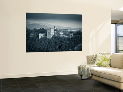 Black And White Image Of Alhambra Palce, Granada, Andalucia, Spain by Alan Copson Pricing Limited Edition Print image