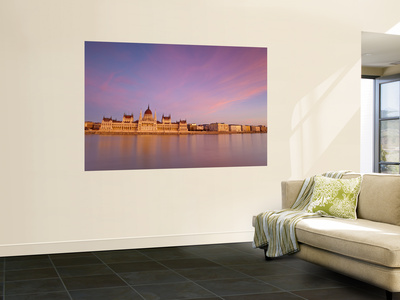 Hungarian Parliamnet Building And River Danube, Budapest, Hungary by Doug Pearson Pricing Limited Edition Print image