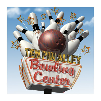 Ten Pin Alley Bowling Center by Anthony Ross Pricing Limited Edition Print image