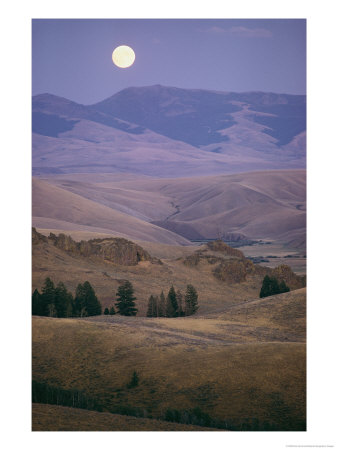 Moonrise Over Idaho Hills by Dick Durrance Pricing Limited Edition Print image
