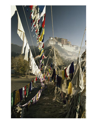 Prayer Flags Hang In The Breeze Below The Potala by Gordon Wiltsie Pricing Limited Edition Print image