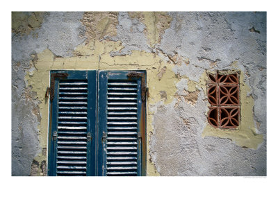 Weathered House With Shutters At Bastoni Marco Polo, Alghero, Sardinia, Italy by Martin Lladó Pricing Limited Edition Print image