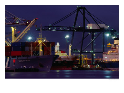 Container Ships, Melbourne Docks, Melbourne, Australia by Peter Hendrie Pricing Limited Edition Print image