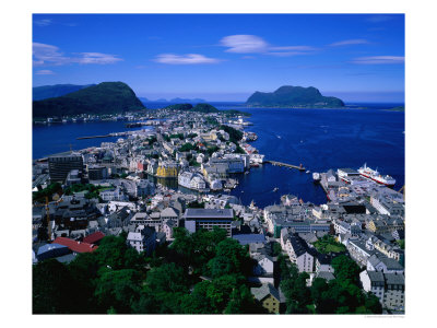 South Of City From Mt. Aksla, Alesund, Norway by Anders Blomqvist Pricing Limited Edition Print image