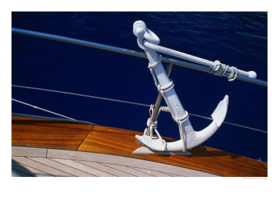 Anchor Of Yacht Sailing On Gulf Of Orosei, Sardinia, Italy by Dallas Stribley Pricing Limited Edition Print image