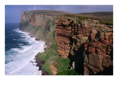 Old Red Sandstone Cliffs Toward St. Johns Head, Hoy, Orkney Islands, Scotland by Grant Dixon Pricing Limited Edition Print image