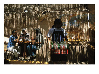 Filtered Sunlight Casts Shadows On Cafe Patrons And Staff by Joel Sartore Pricing Limited Edition Print image