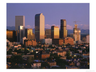 Denver Skyline At Sunset, Colorado by Ron Ruhoff Pricing Limited Edition Print image
