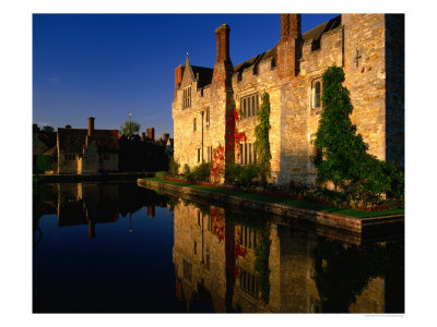 Hever Castle Reflected In Moat In Autumn, Kent, England by David Tomlinson Pricing Limited Edition Print image