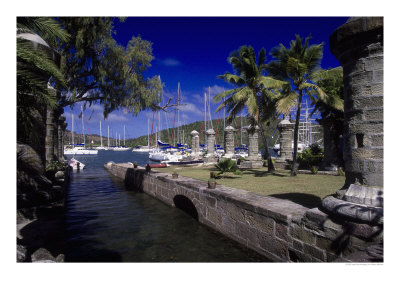 Stone Columns, Historic Nelson's Dockyard, Antigua by Walter Bibikow Pricing Limited Edition Print image