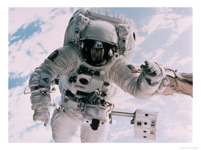 Astronaut Walking In Space by David Bases Pricing Limited Edition Print image