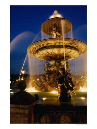 Late 19Th Century Fountain In Place De La Concorde, Paris, France by Bill Wassman Pricing Limited Edition Print image