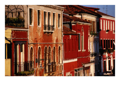 Rustic Building Facades Along Canal Grande Di Murano, Venice, Italy by Damien Simonis Pricing Limited Edition Print image