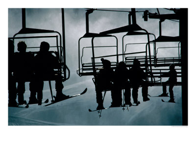 Ski Lifts Silhouetted, Banff, Canada by Rick Rudnicki Pricing Limited Edition Print image