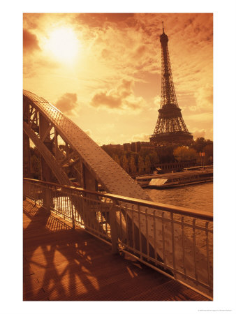 France, Paris, Eiffel And Passerelle by Silvestre Machado Pricing Limited Edition Print image