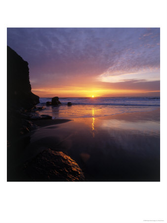 Sunset, Pacific Ocean Along San Mateo Coast, Ca by David Porter Pricing Limited Edition Print image
