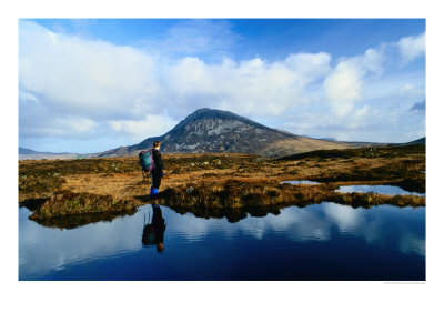 Walking Near Errigal Mountain And Lough Dunlewy In The Derryveagh Mountains, Ireland by Gareth Mccormack Pricing Limited Edition Print image