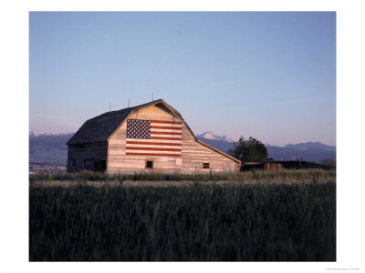 Barn With Us Flag, Co by Chris Rogers Pricing Limited Edition Print image
