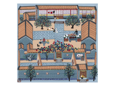 Courtyard House In Summer by Bai Yan Pin Pricing Limited Edition Print image