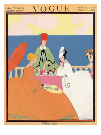 Vogue Cover - January 1917 by Helen Dryden Pricing Limited Edition Print image