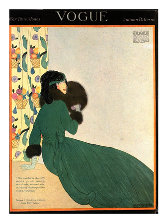 Vogue Cover - October 1918 by Helen Dryden Pricing Limited Edition Print image