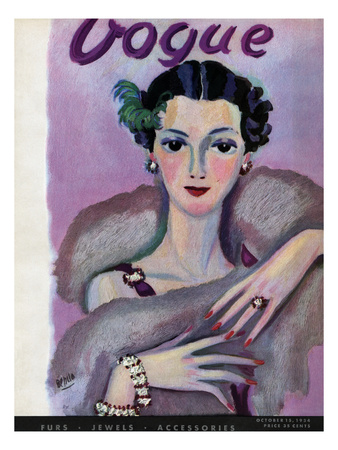 Vogue Cover - October 1934 by Eduardo Garcia Benito Pricing Limited Edition Print image
