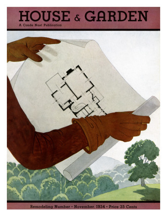 House & Garden Cover - November 1934 by Georges Lepape Pricing Limited Edition Print image