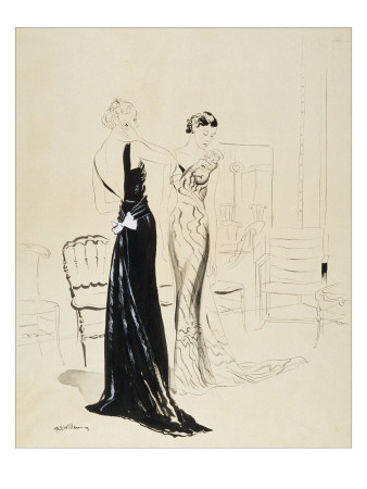 Vogue - December 1934 by René Bouét-Willaumez Pricing Limited Edition Print image