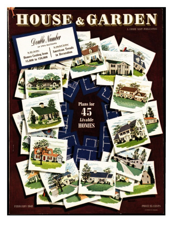 House & Garden Cover - February 1941 by Robert Harrer Pricing Limited Edition Print image
