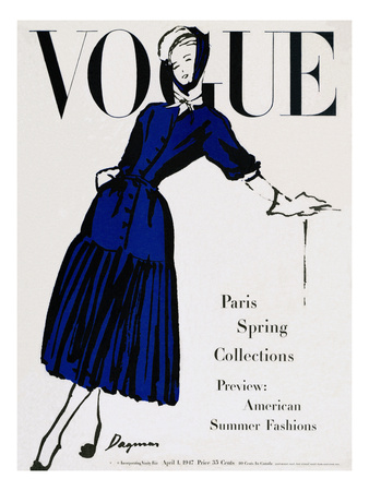 Vogue Cover - April 1947 by Dagmar Pricing Limited Edition Print image