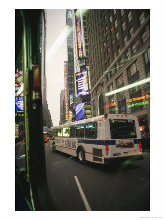 View Of A New York City Bus From A Window Of A Bus by Gina Martin Pricing Limited Edition Print image