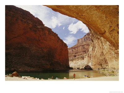 Colorado River Boaters Taking A Break In Redwall Canyon by Kate Thompson Pricing Limited Edition Print image