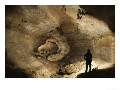 Cavers Stand In The New Discovery Bore Hole Of Mammoth Cave by Stephen Alvarez Pricing Limited Edition Print image