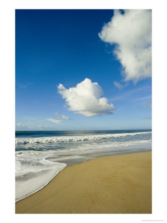 Atlantic Ocean Waves Break Upon The Beach On A Sunny Day With Clouds by Skip Brown Pricing Limited Edition Print image