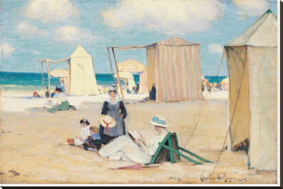 Beach At Dinard by Clarence Alphonse Gagnon Pricing Limited Edition Print image
