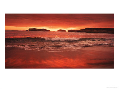 Beach With Red Sunset by Peter Walton Pricing Limited Edition Print image