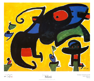 Characters And Birds With A Dog by Joan Miró Pricing Limited Edition Print image