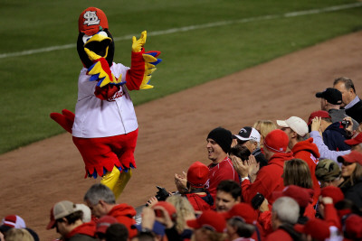2011 World Series Game 6 - Texas Rangers V St Louis Cardinals, St Louis, Mo - October 27: Fredbird by Doug Pensinger Pricing Limited Edition Print image